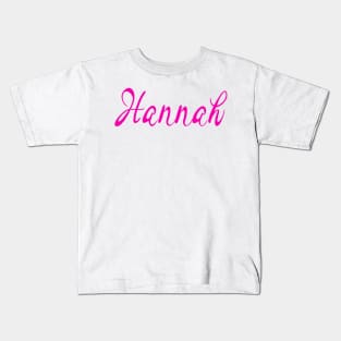 Top 10 best personalised gifts 2022  - Hannah - personalised,personalized custom, customised, customised name pink on white background. Hannah Kids T-Shirt